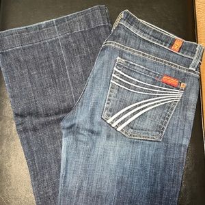 7FAM Dojo wide leg flare jeans dark white 27 FLAW